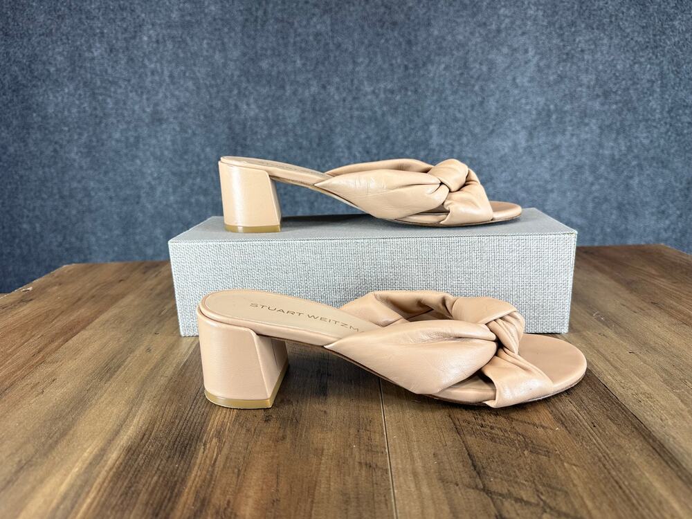 Stuart Weitzman Soplaya Block Heel Slide Sandal Women's SZ 8.5 Style EC0210157